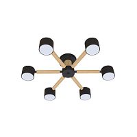 Люстра CL-DOT-R001-GX53*6 BLACK+WOOD BK