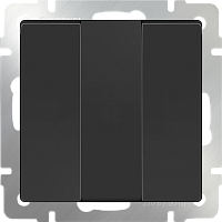 Веркель Выключатель 3-кл (черный матовый) WL08-SW-3G/W1130008 сн/пр