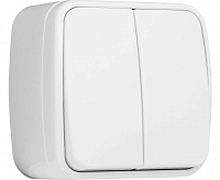 Выключатель 2-клавишный 10А белый EKF EGV10-023-10