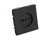 Эмили Розетка 1-местная б/з с защитной шторкой, черный уголь, RST16-5109-05