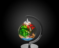 Настольный светодиодный фитосветильник 1W стеклянный шар 120 мм USB-кабель черное основание FT-23