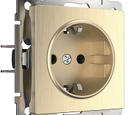 Веркель Розетка 1-ая влаг c/з и шторками (шампань рифленый) WL10-SKGS-01-IP44 сн/пр