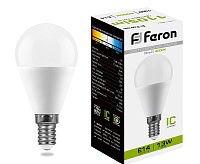 Лампа светодиодная 13W E14 4000K LB-950&nbsp;&nbsp;G-45 шар (Feron)