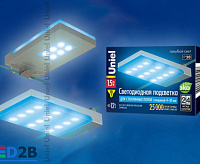 Подсветка для стеклянных полок ULE-C01-1,5W/BLUE IP20 SILVER сн/пр