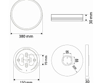 Накладной светильник "SPICA" 50W R-IRC-380x30-WHITE/WHITE-220V-IP20