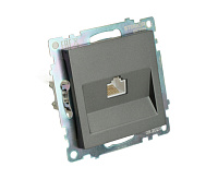 Катрин Розетка компьютерная 1-ая RJ45 графит GLS00-7107-06