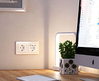 Веркель Рамка на 2 поста (айвори Acrylic) W0022743