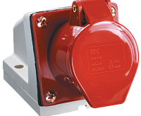 Розетка 124 стационарная 3Р+РЕ 32А 380В IP44 ИЭК PSR12-032-4