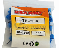 Наконечник штырьевой втулочный изолированный  (НШВИ F-8mm) 2*0,75мм синий 08-2802