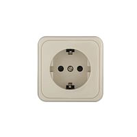 LK STANDART Розетка 1-ая с/з со шторками открытая установка бежевый 813201