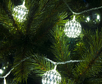 Гирлянда бытовая электрическая нить/хром/белый с эффектом мерцания 400-003