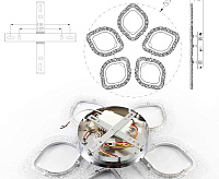 Люстра светодиодная "AZALIA ICE" 80W 5F-APP-530x70-CHROME/CLEAR-220-IP20