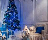 Гирлянда бытовая электрическая нить/голубой 400-002