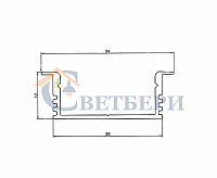 Профиль врезной алюминиевый 3412-2 REXANT, 2м