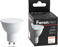Лампа светодиодная 10W GU10 6400K LB-1610 (Feron PRO)