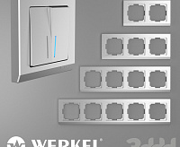 Веркель Рамка на 3 поста (Stark серебряный) WL04-Frame-03 сн/пр