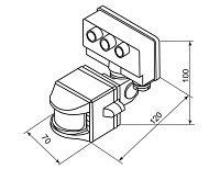 Датчик движения и освещенности 1200W 12m IP44 черный SEN15/LX02 