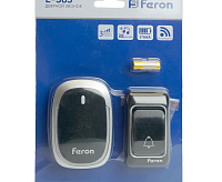 Звонок электрический дверной (38 мелодии) черный/серебро Е-383