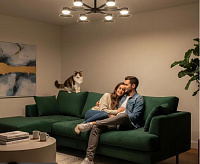 Люстра "LATEA" 6xGX53 R-750x330-BLACK/CLEAR -220-IP20