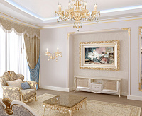 Люстра металл 10097/6 золото/тонированный хрусталь