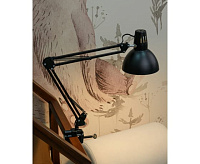 Настольная лампа HT-108B Е27 с креплением струбциной черный