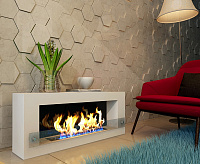 Биокамин Constant 1200 белый со стемалитом ZeFire 400 x 1200 x 202 мм