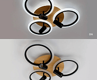 Люстра светодиодная "SONNE"downlight 80W 4R-APP-582x115-BLACK/WOOD/WHITE-220-IP20