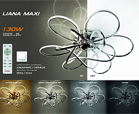 Люстра светодиодная "LIANA MAXI" 130W 6R-600/110-RC-CHROME/OPAL-220-IP20