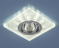 Светильник встраиваемый с подсветкой 8361 MR16 WH/SL белый/серебро сн/пр