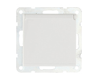 LK60 Розетка 1-ая с/з со шторками и крышкой белый 863404-1