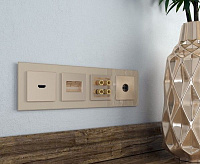 Веркель Розетка ТВ оконченная (шампань) W1183011