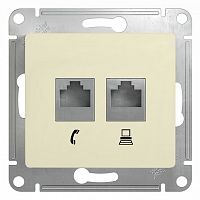 SEDNA Розетка комп+тел RJ45+RJ11 беж SDN5100147