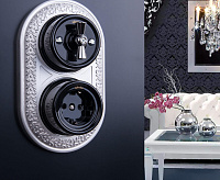 Веркель Розетка с заземлением (черный) WL18-03-01