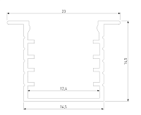 Встраиваемый алюминиевый профиль для двухрядной ленты LL-2-ALP017