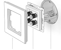 Веркель Акустическая розетка (шампань рифленый) WL10-AUDIOx4 
