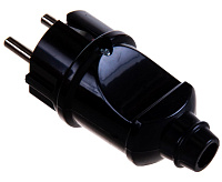 Вилка прямая с/з 250В 16А черная PPG16-42-201 