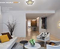 Накладной светильник FLEXION DOUBLE 80W R-500-WHITE/SILVER-220V-IP44 сн/пр