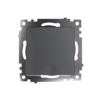 Катрин Розетка 1-ая с/з с крышкой графит GLS16-7112-06