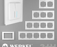 Веркель Рамка на 1 пост (белый/стекло) WL01-Frame-01