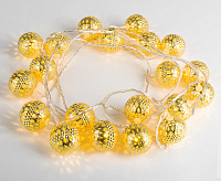 Гирлянда бытовая электрическая нить/золото/теплый белый с эффектом мерцания 400-003