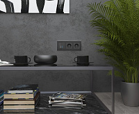 Веркель Рамка на 3 поста (черный алюминий) WL11-Frame-03