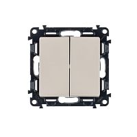 Valena LIFE Выключатель 2-кл с лиц панелью безвинт зажимы сл кость 752505 сн/пр