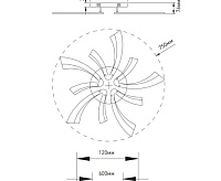Люстра светодиодная "ALESSIA" 100W 5F-APP-750x76-BLACK/WHITE-220-IP20