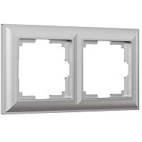 Веркель Рамка на 2 поста (Fiore серебряный) WL14-Frame-02 / W0022206