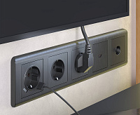 Веркель Накладка для розетки USB (графит рифленый) W1179504