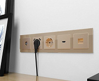 Веркель Рамка на 5 постов (шампань/стекло) W0051111