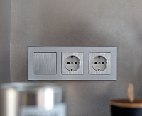 Веркель Рамка на 3 поста (алюминий) W0031706 сн/пр