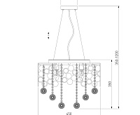 Подвесная люстра 10123/6 золото/прозрачный хрусталь Strotskis