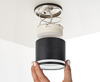 Светильник потолочный GX53 12W 230V черный HL362