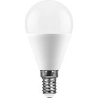 Лампа светодиодная 13W E14 6400K LB-950 G-45 шар (Feron)